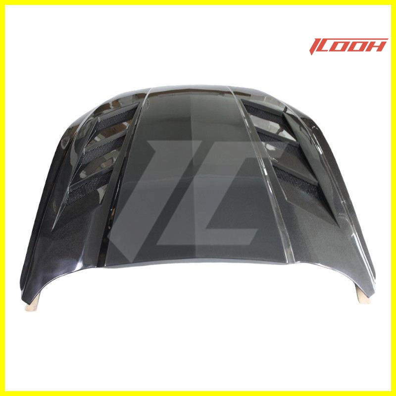 Mustang 004 cofano in fibra di carbonio nero - ICOOH