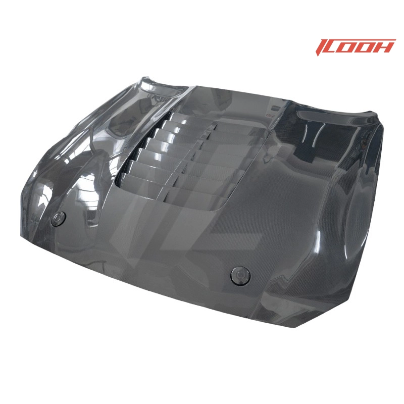Mustang GT500 碳纤维黑色引擎盖侧视图 - ICOOH Mustang GT500 碳纤维黑色引擎盖侧视图 - ICOOH