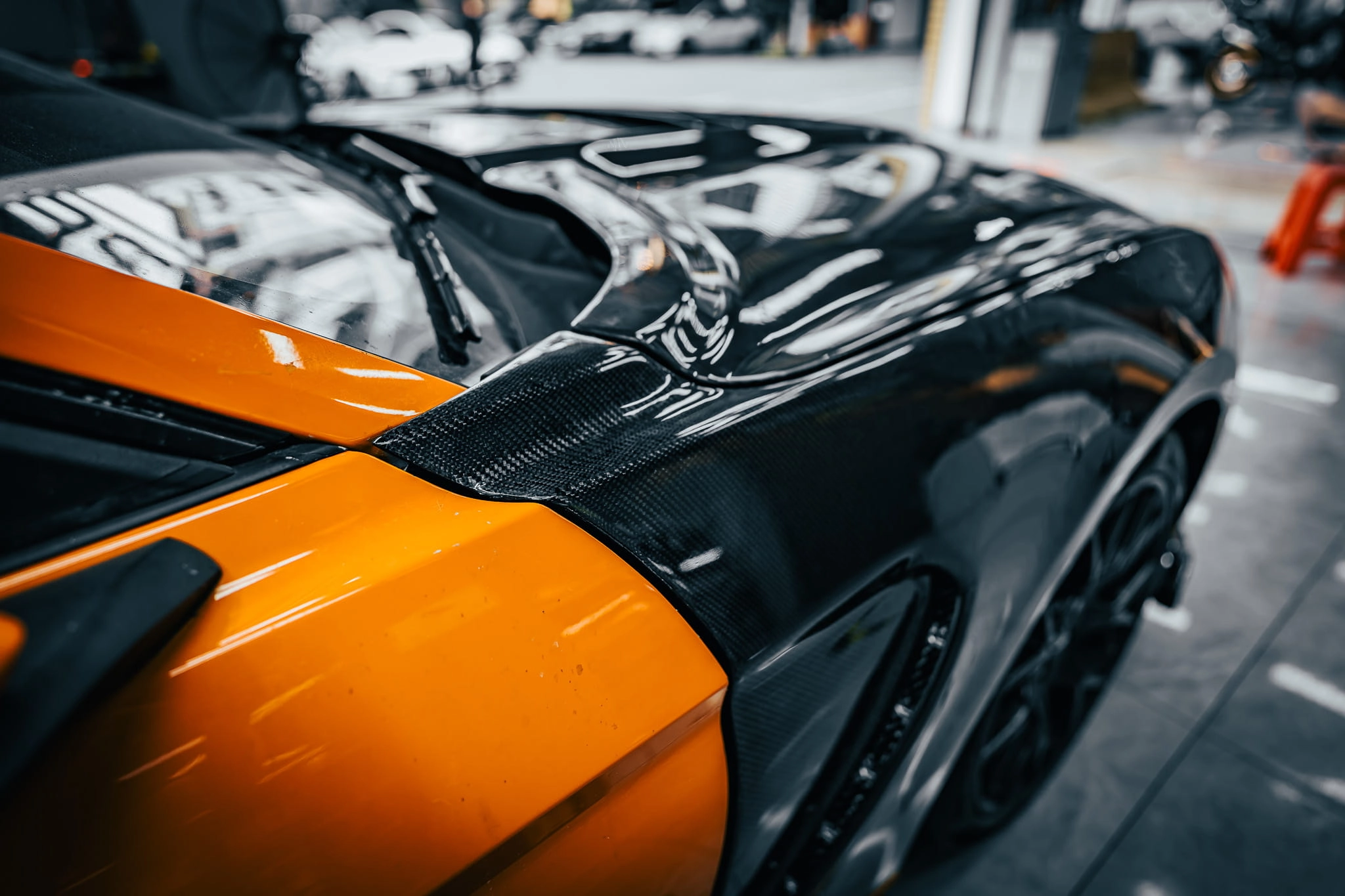 Mustang-GT500-carbon-fiber-hood-side-view - ICOOH Mustang GT500 carbon fiber hood side view - ICOOH